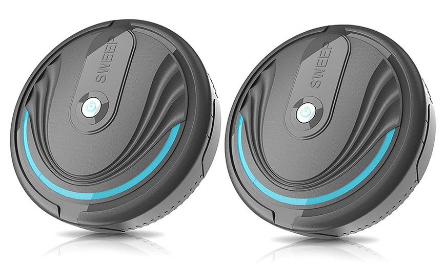 Image 2: One or Two Battery-Powered or Rechargeable Cordless Robot Sweepers