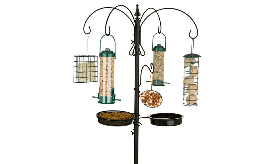 Image 3: Bird Feeding Station with Four Feeders