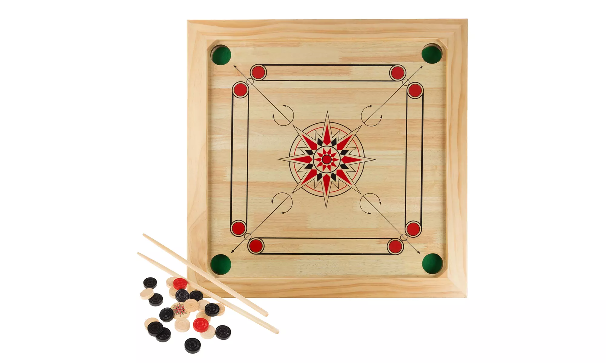 Carrom Board Game Classic Strike and Pocket Table Game for Adults and Kids - Primary Image