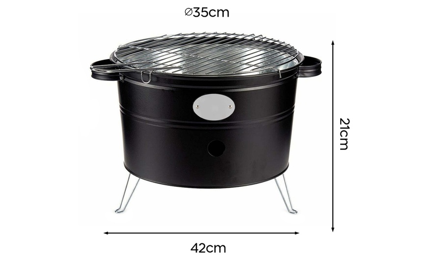 Image 8: Barbecue rond portatif au charbon de bois