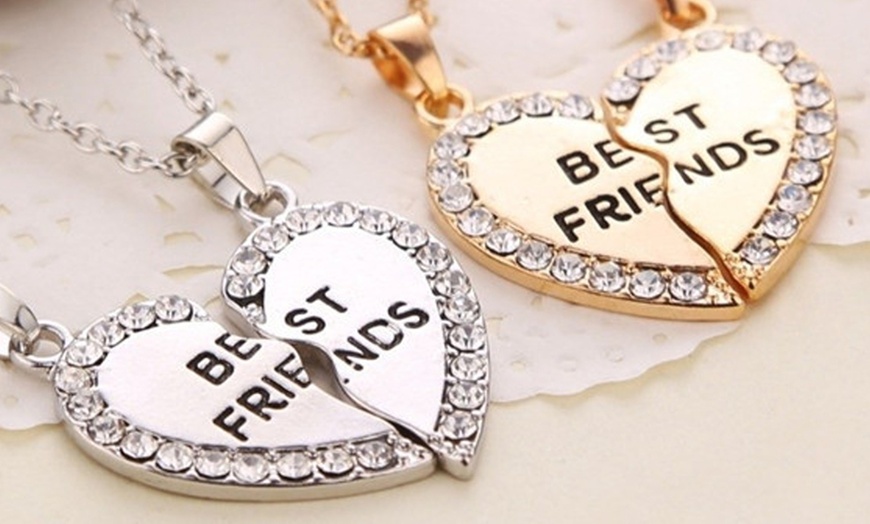 Image 4: Best Friends Split Heart Necklace