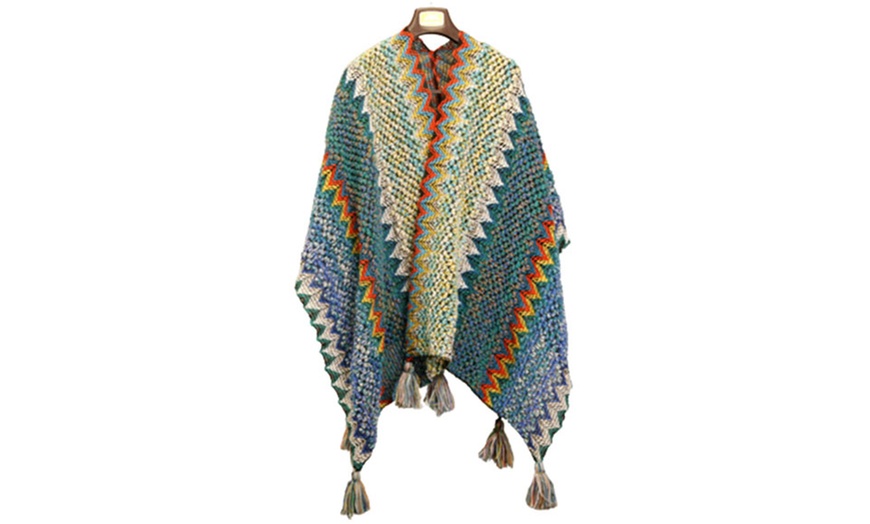 Image 2: Women's Open Front Poncho Cape Shawl