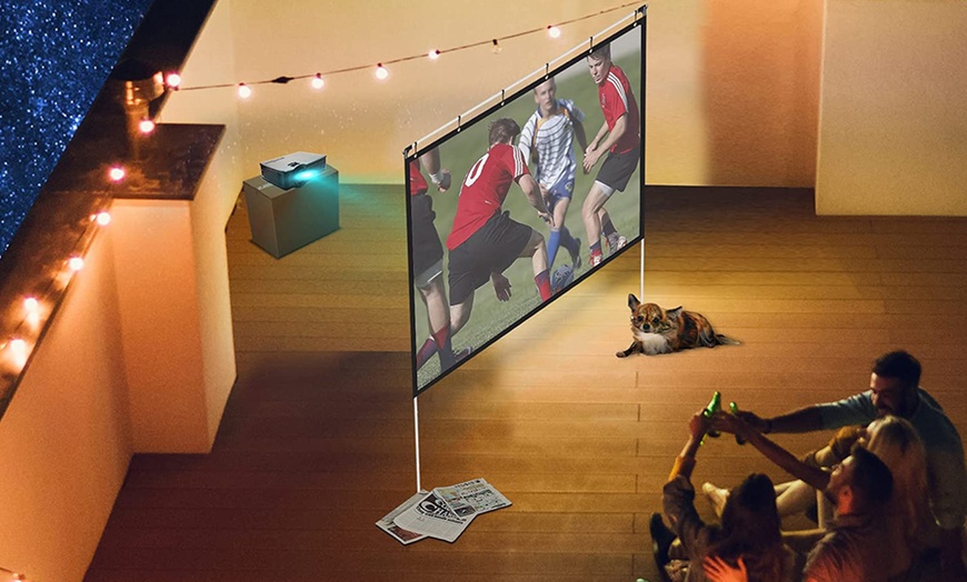 Image 5: HomCom World Cup Projector Screen and Stand