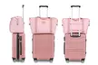 1x, 2x, 3x oder 4x KONO Hartschalen-Koffer- und Reisetaschen-Set in Rosa/Beige in der Größe nach Wahl - Second Medium