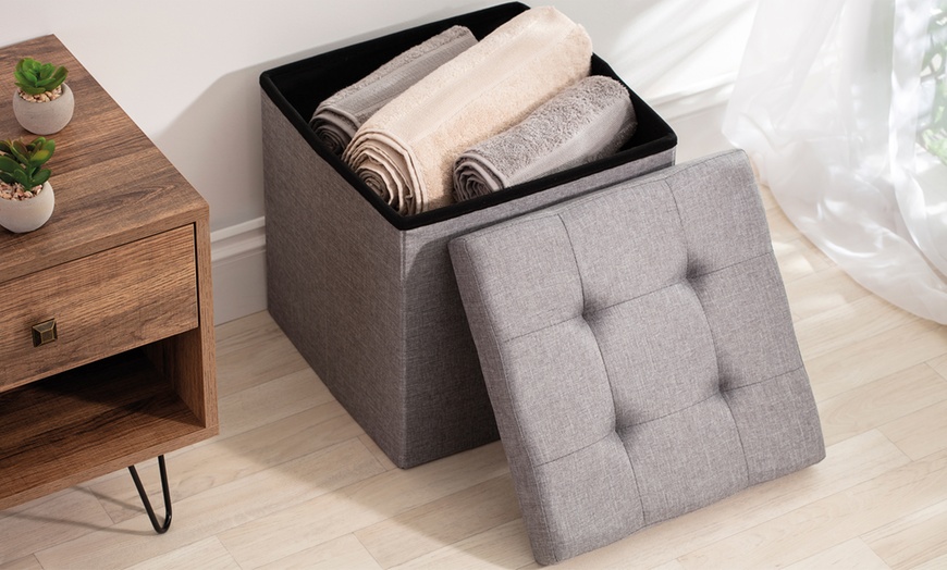 Image 17: Foldable Ottoman Storage Box