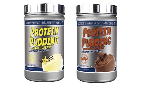 1 o 2 confezioni di pudding Scitec 400 g doppio cioccolato o panna cotta