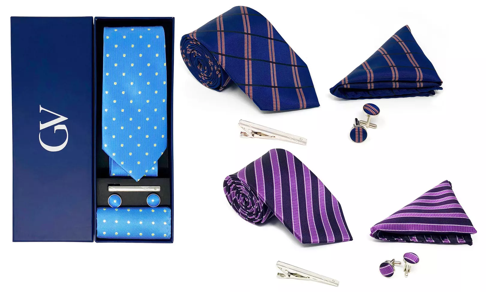 Gino Vitale Men's 100% Silk Tie Set (4-Piece) - Primary Image