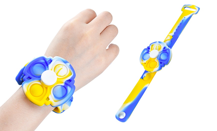 Image 3: One, Two or Three Pop It Fidget Spinner Bracelets