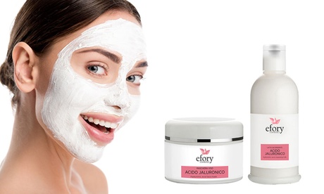 1 o 2 kit latte detergente e maschera viso acido ialuronico e caviale verde