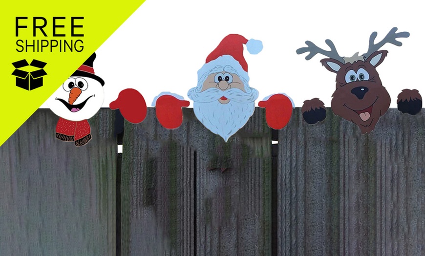 Image 1: Amp Up Your Decorations with Christmas Fence Peeker Decoration
