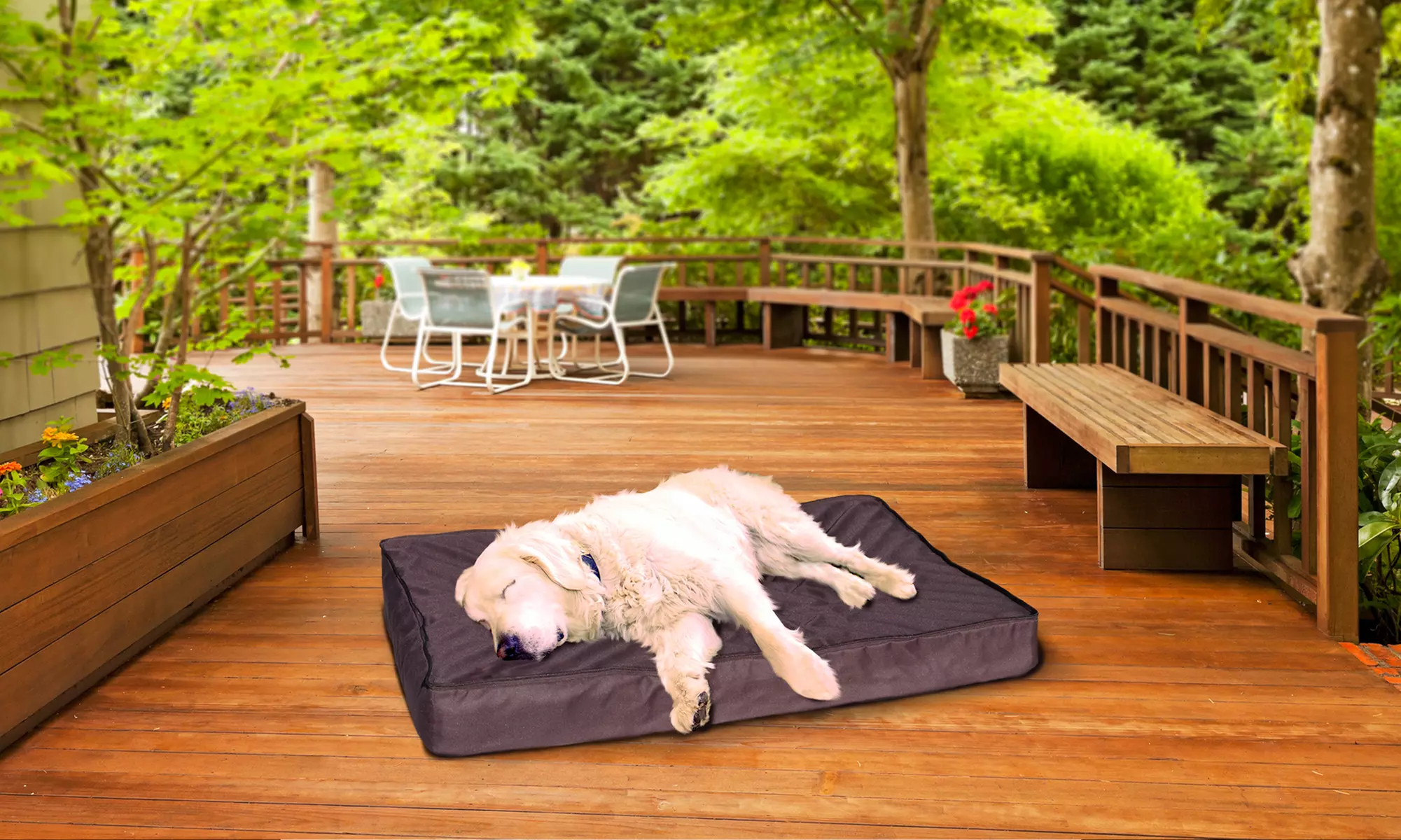 Furhaven 2-in-1 Indoor and Outdoor Pet Bed with Removable Sherpa Top - Primary Image