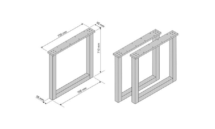 Image 5: Set van 2 tafelpoten