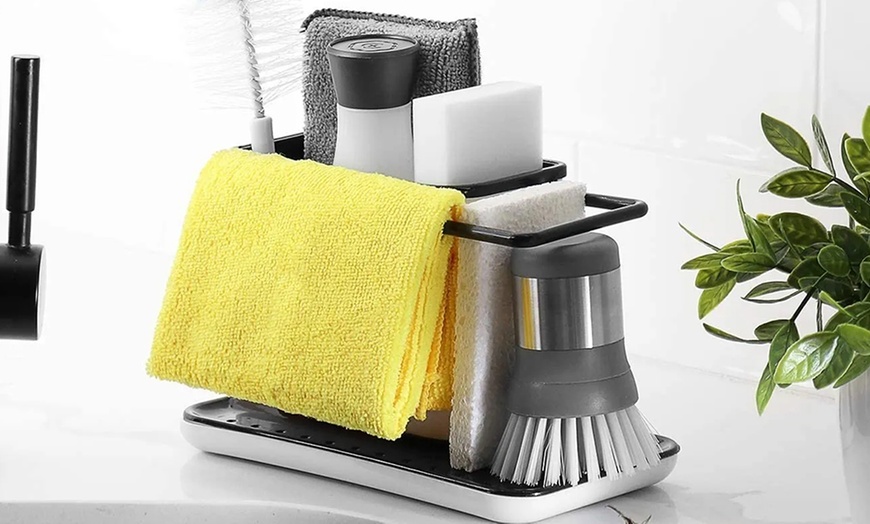 Image 2: Kitchen Sink Caddy Sponge Cloth Holder