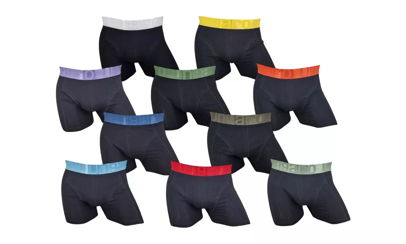 Set van 5 of 10 boxers met kleurrijke elastische band van het merk Ungaro in maat naar keuze - Primary Image