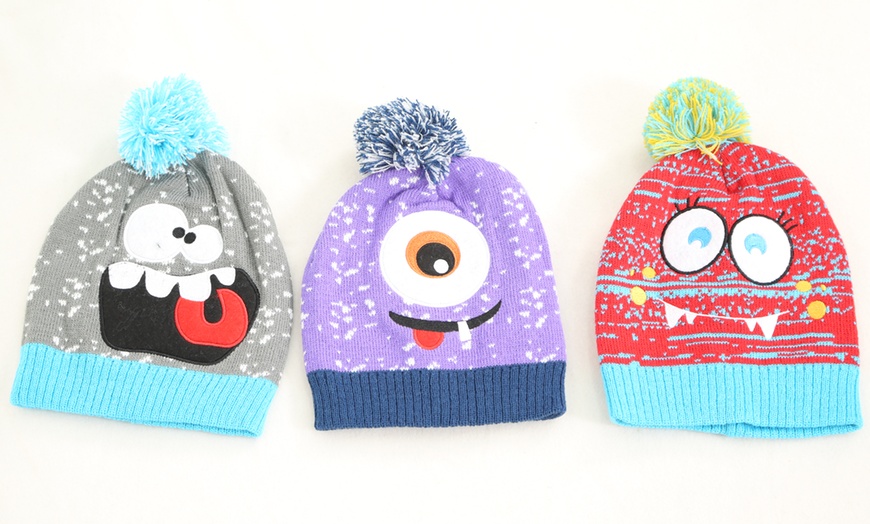 Image 1: Children's Beanie Bobble Hat