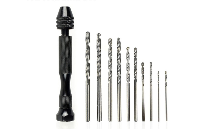 Image 2: 11-Piece Mini Hand Drill Set