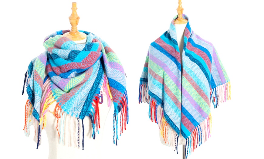 Image 2: Knitted Shawl Scarf Wrap