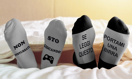 Fino a 6 paia di calzini da uomo con frasi divertenti