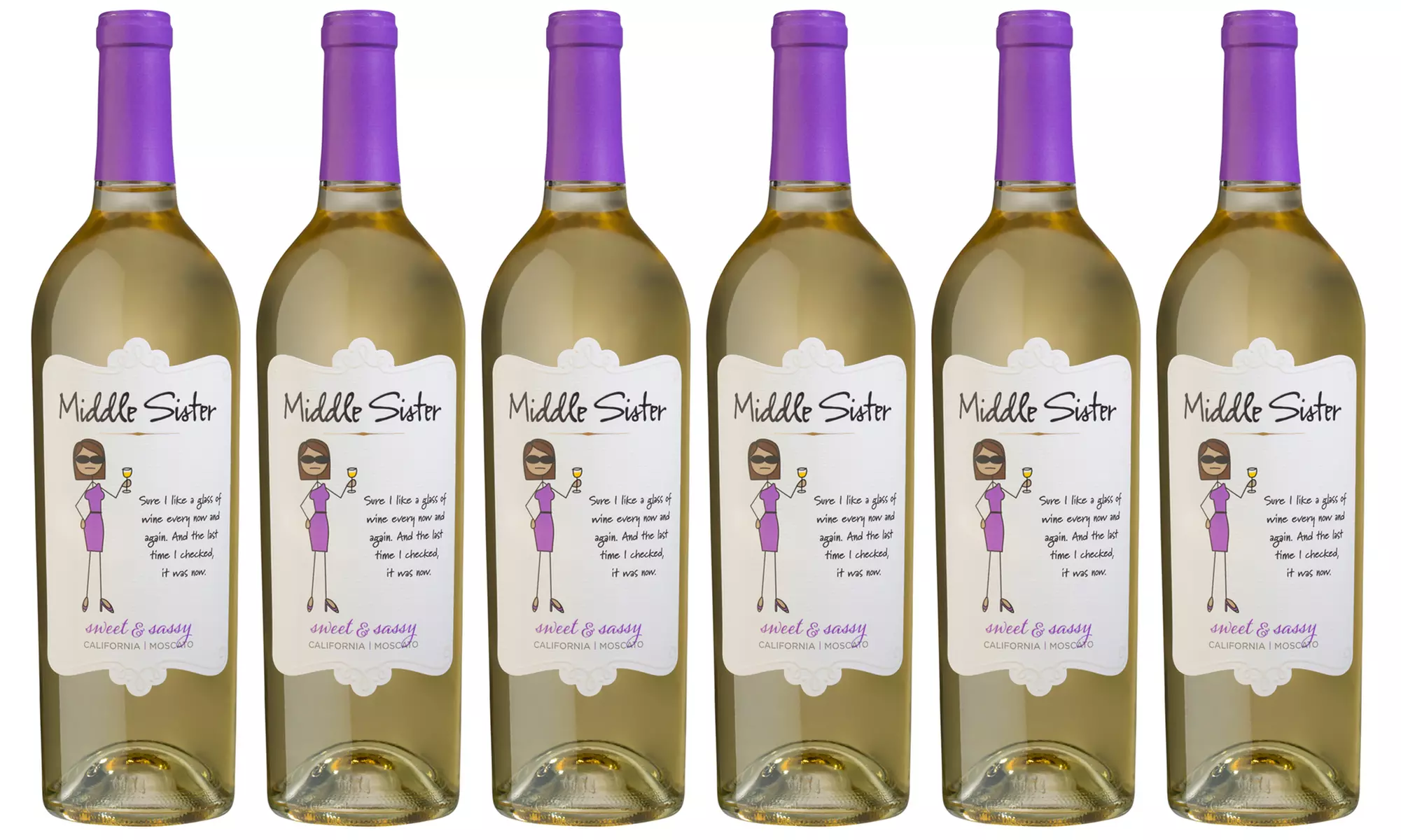 Middle Sister Birthday Girl Moscato (6-Pack). Shipping Included. - Primary Image