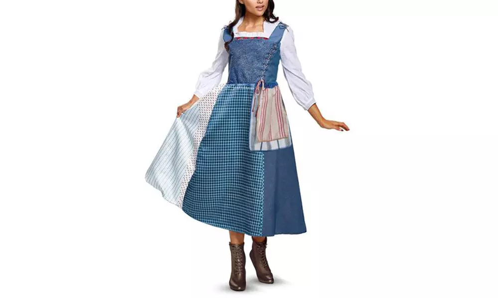 Disney's Beauty and the Beast Belle Village Dress Women's Costume - Primary Image