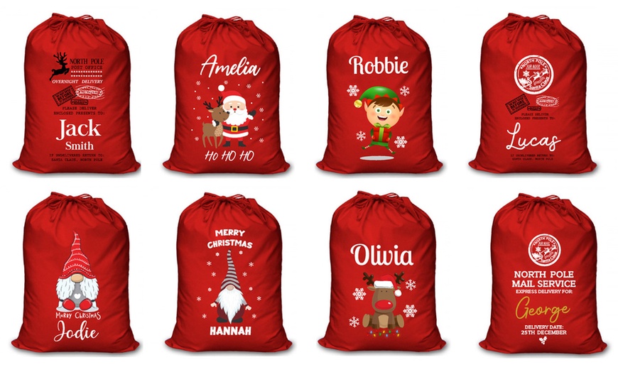 Image 2: Personalized Red Christmas Santa Sack 