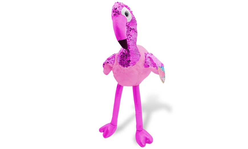 Image 4: Flamingo Sequin Plush Toy