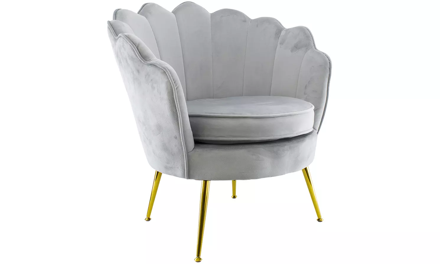 Poltrona con schienale a conchiglia