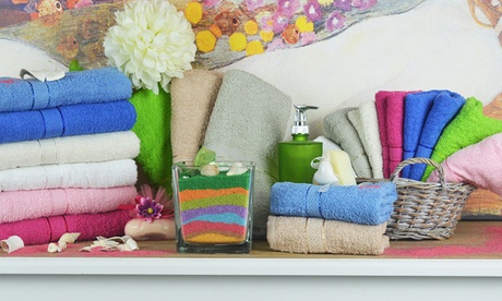 5 o 10 morbidi asciugamani a tinta unita Nancy disponibili in vari colori