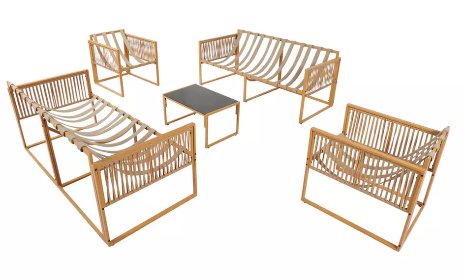 Salon de jardin Kocoon 4, 5 ou 8 places effet rotin, modèle "Forli"