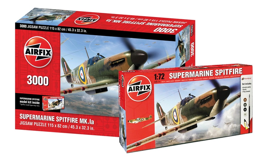 Image 1: Airfix Supermarine Spitfire 3000pcs Jigsaw Puzzle and Starter Kit