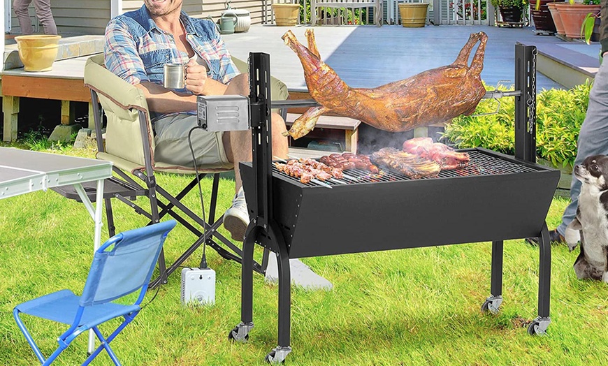 Image 18: Outsunny Rotisserie BBQ Grills