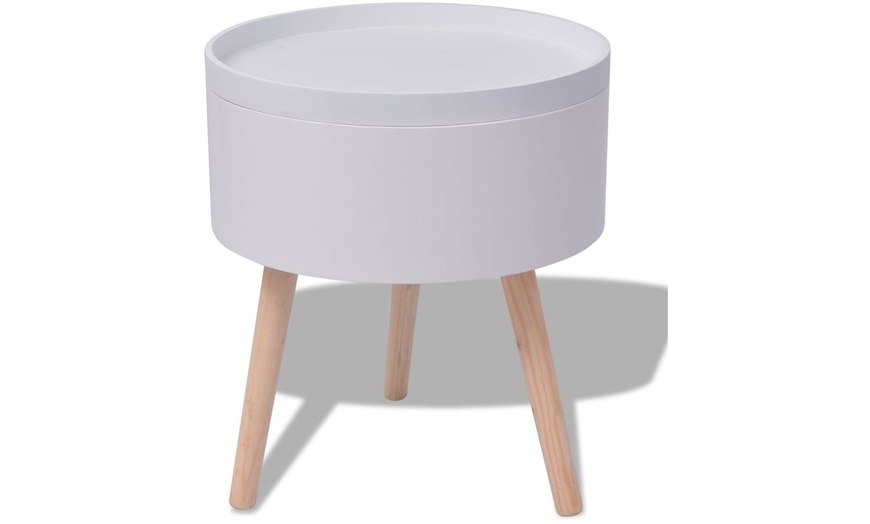 Image 2: Side Table with Serving Tray