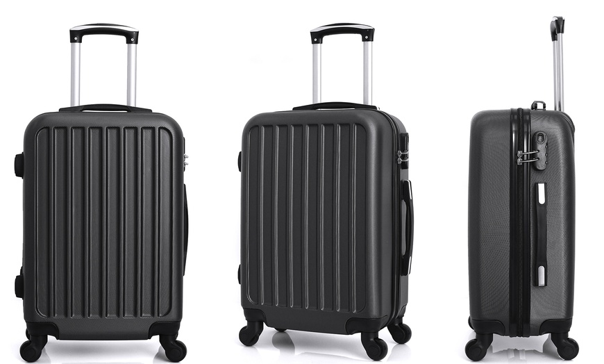 Image 15: Black Three-Piece Luggage Sets