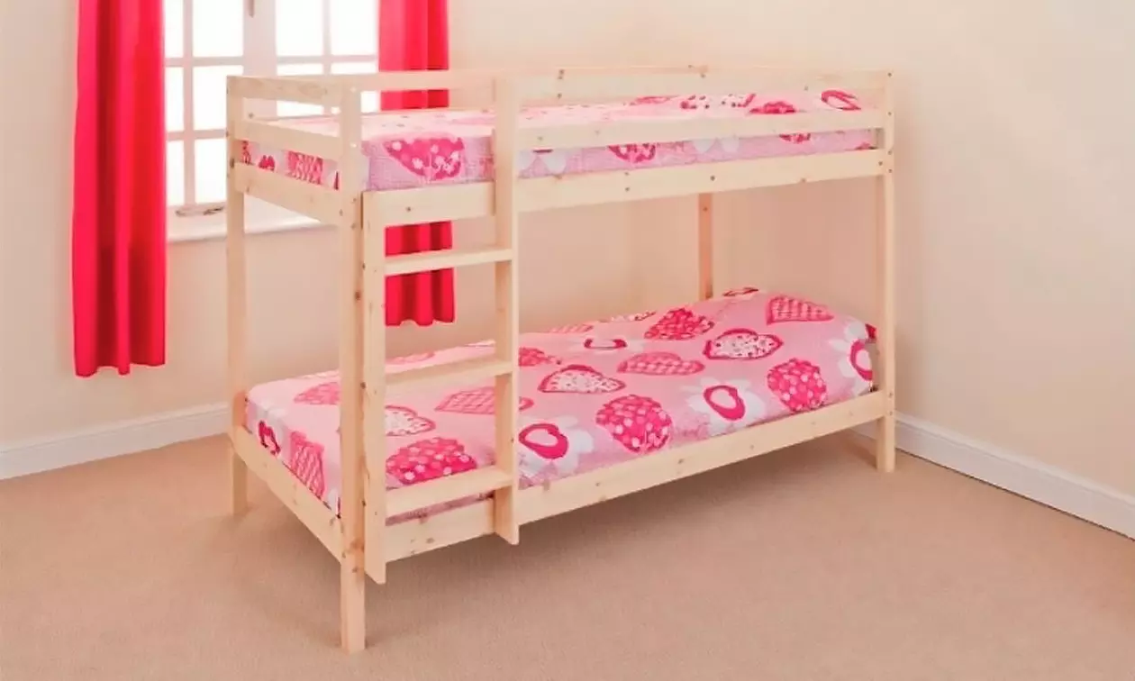 Children's Zoe Wooden Bunk Bed with or without Mattresses