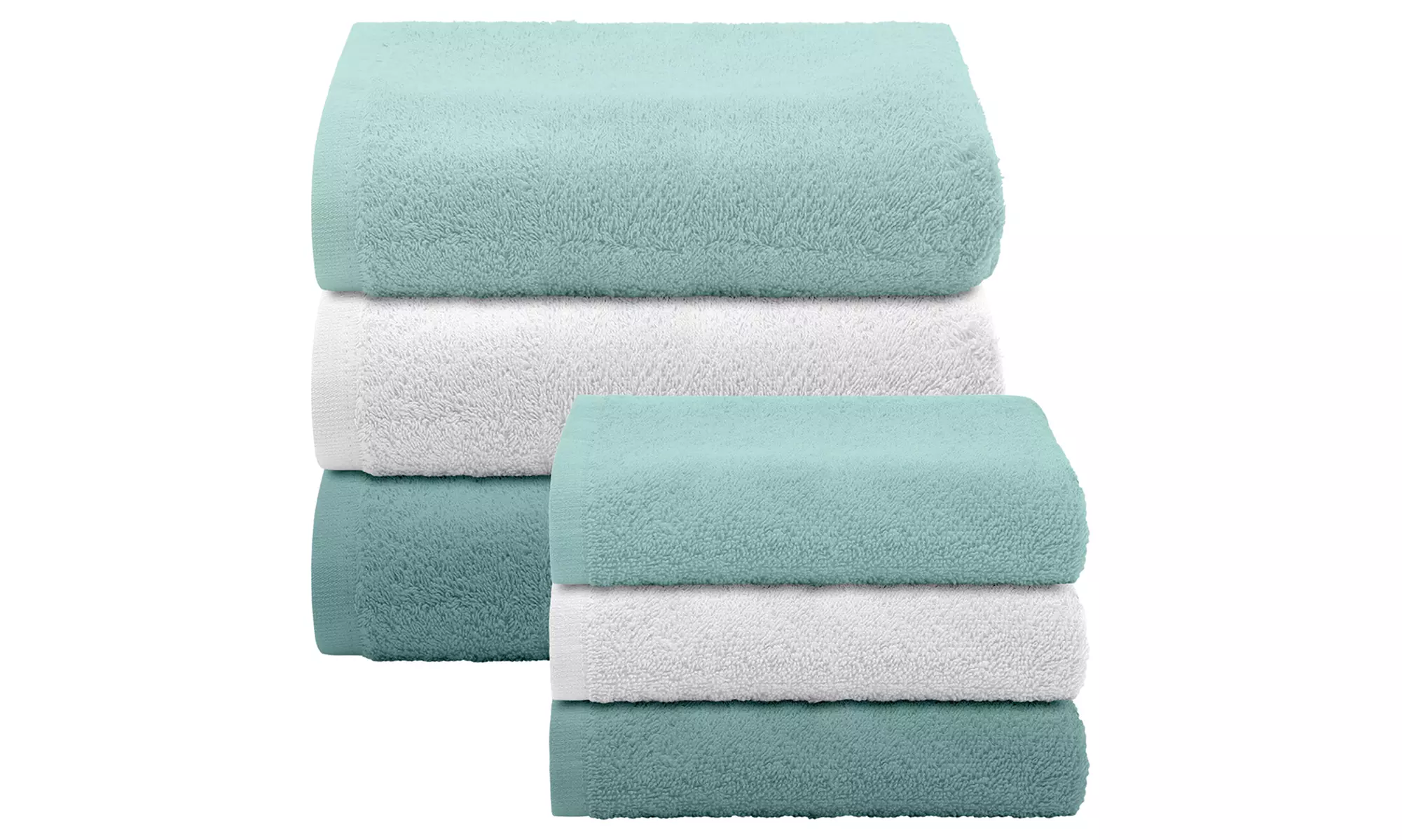 Set van 6 katoenen handdoeken