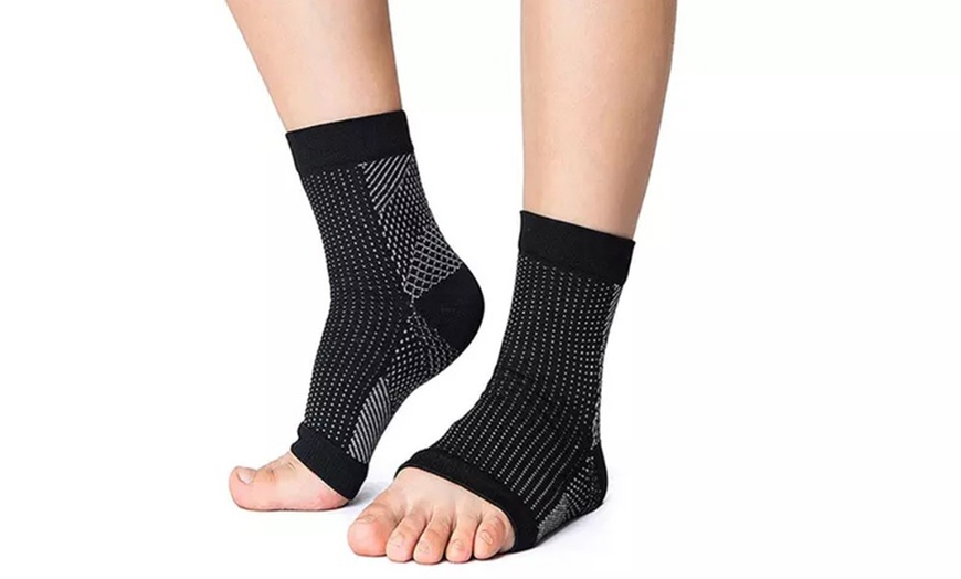 Image 3: Chaussettes de compression anti-fatigue ouvertes aux orteils