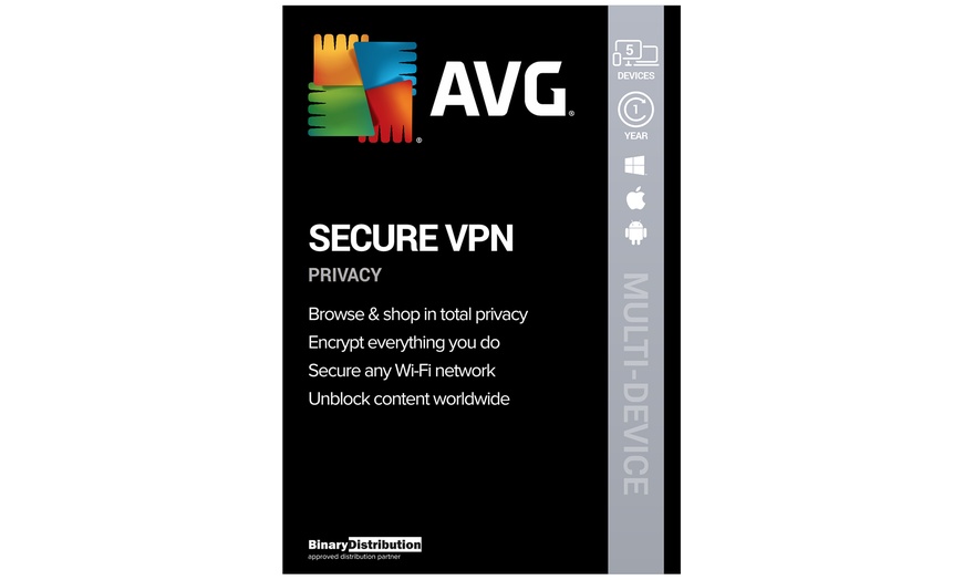 Image 2: One- or Two-Year License for AVG Secure VPN 2023 for Five Devices