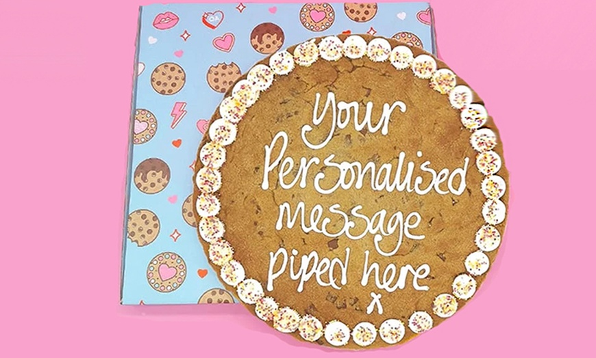 Image 1: 12'' Giant Personalised Cookie from Ooh And Aah Cookies