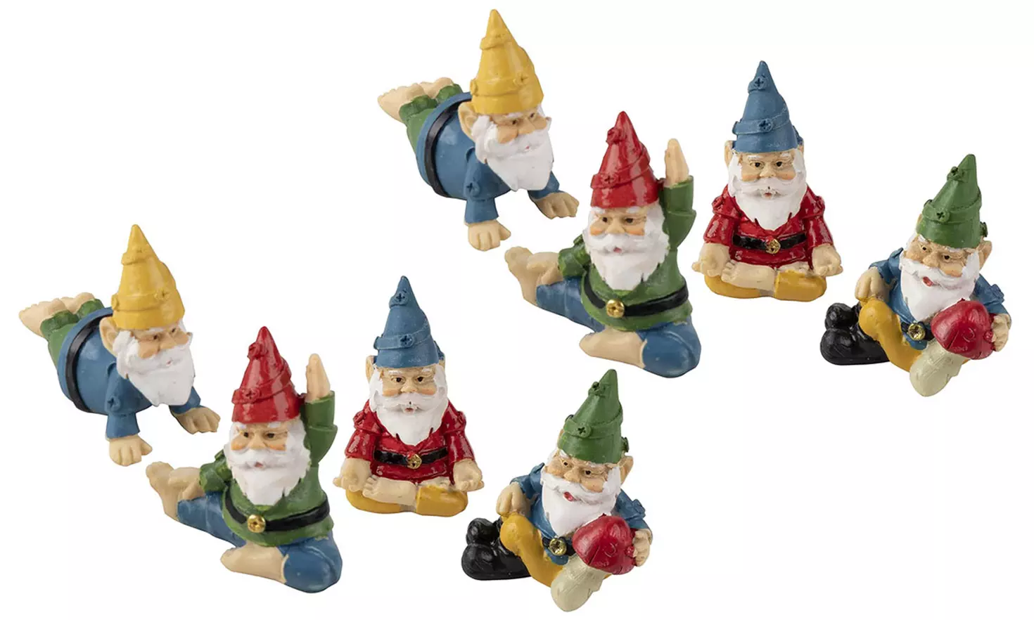 1 o 2 conjuntos de 4 mini gnomos de jardín con posturas de yoga, envío gratuito - Second Medium
