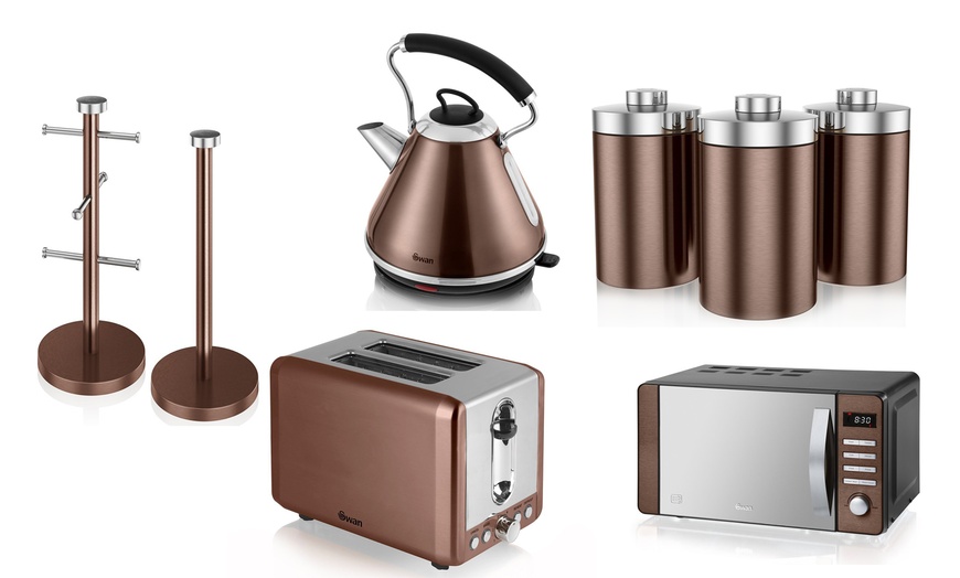 swan copper microwave kettle and toaster set