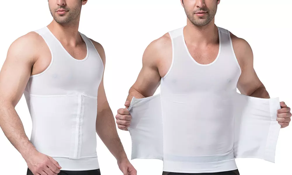 Men's Core Support Compression Shirt with Slimming Belt - Second Medium