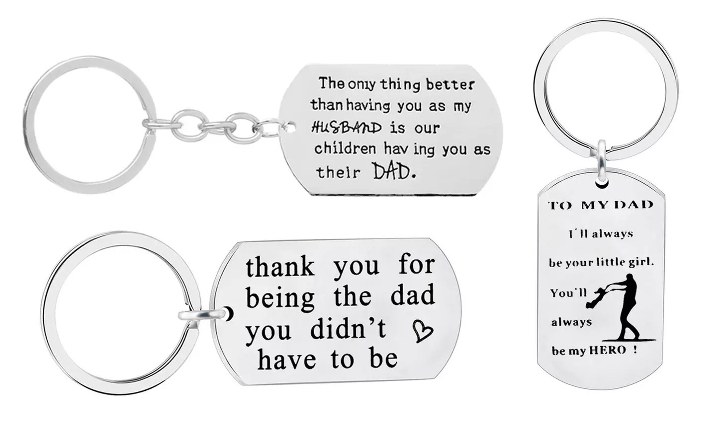 Novelta Stainless Steel Keychain with Father's Day Message and Gift Box - Primary Image