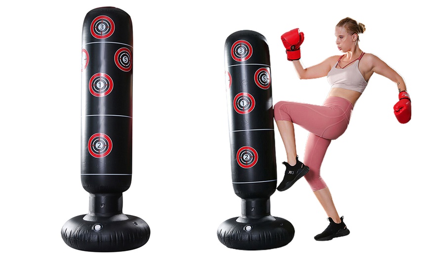 Image 2: Inflatable Boxing Punching Bag - Two Pieces
