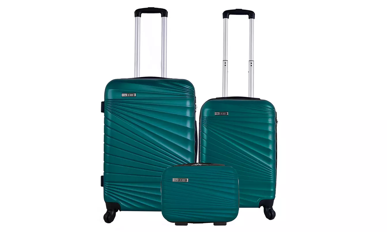 EcoTraveler Teleskopgriff Kofferset; 60% recyceltes ABS