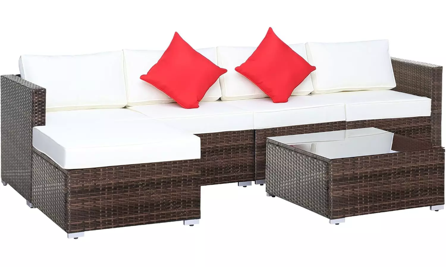 Outsunny Rattan-Effect Sofa Set, with a Coffee Table