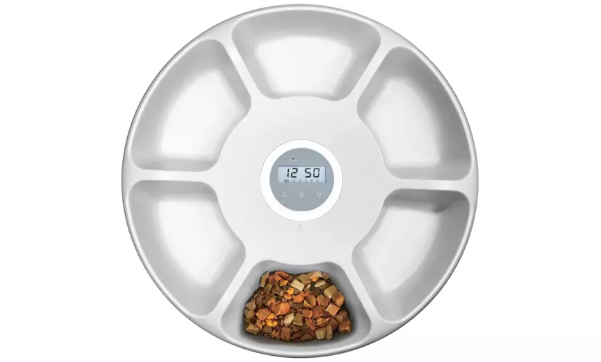 Image 4: Smart Six-Meal Automatic Pet Feeder with LCD Display & USB Power
