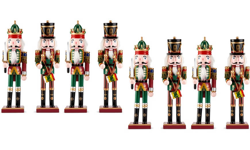 Image 4: Two, Four or Eight Standing Traditional Wooden Nutcracker Ornaments
