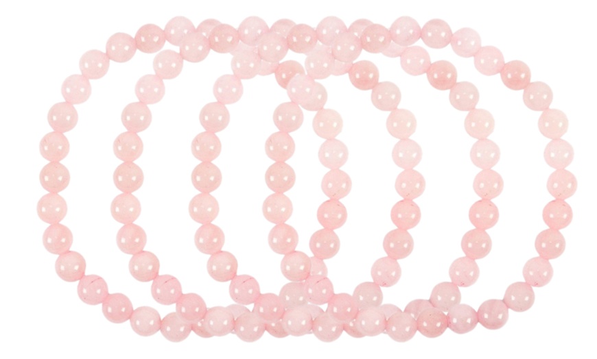 Image 5: 1, 2 ou 4 bracelets de paix avec pierres naturelles de quartz rose