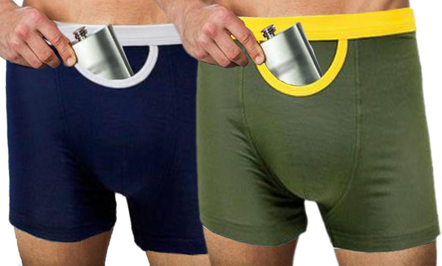 Image 5: Boxer Shorts with Flask Pouch