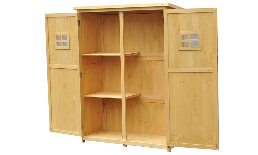 Image 3: Double-Door Wooden Storage Shed